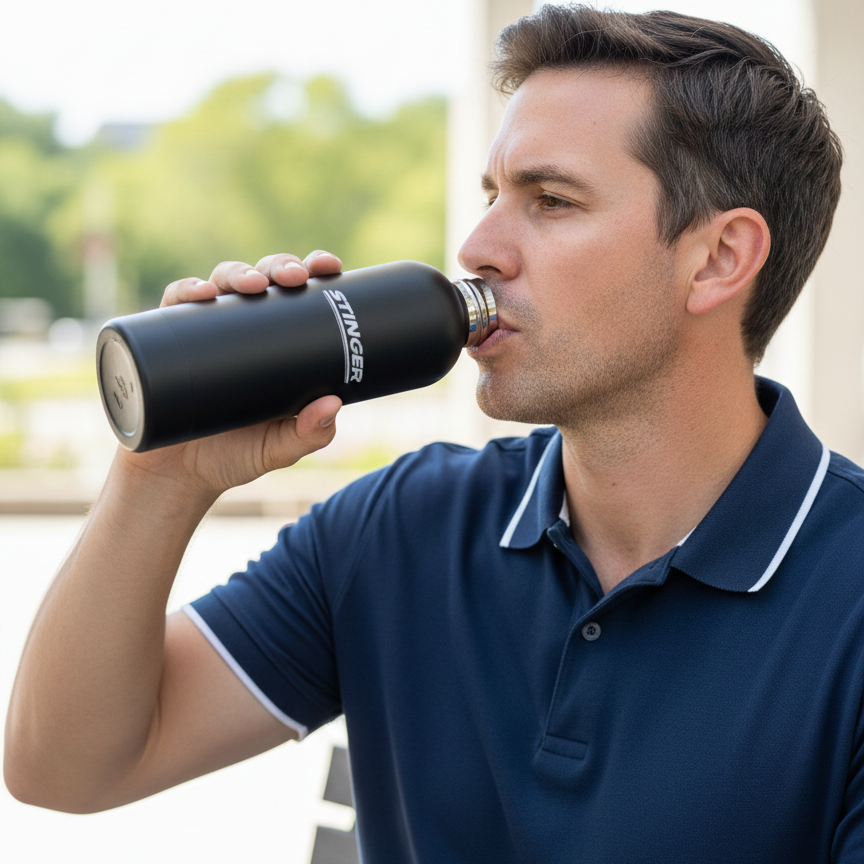 Cheers to cool drinks and cooler rounds! 🏌️🥤