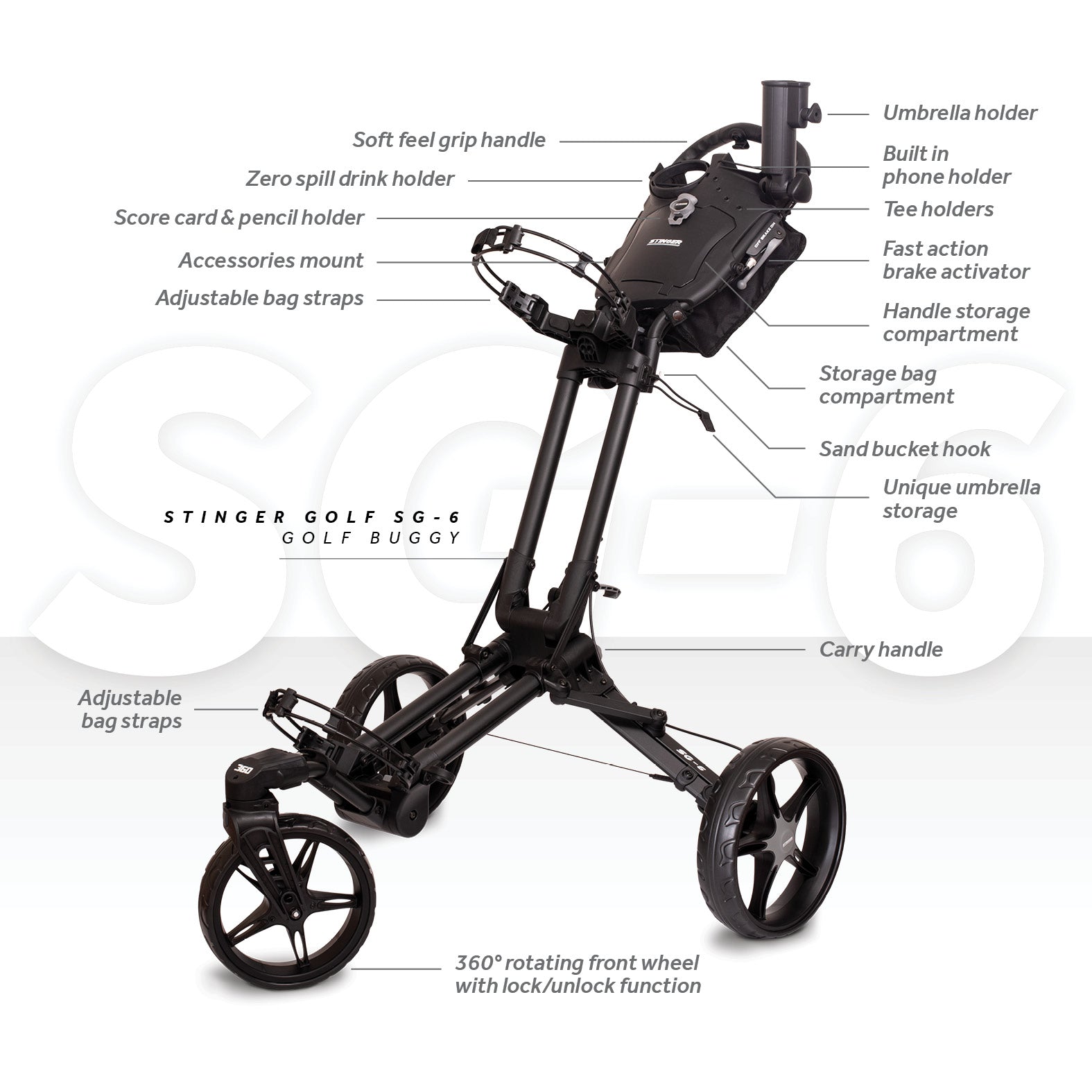 Stinger SG-6 Golf Buggy & Golf Bag Bundle