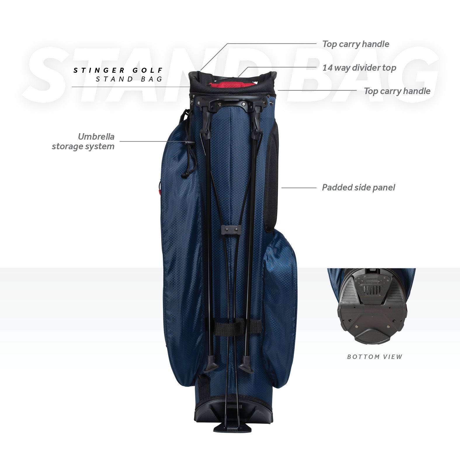 Stinger Stand Bag - Black / Grey / Blue