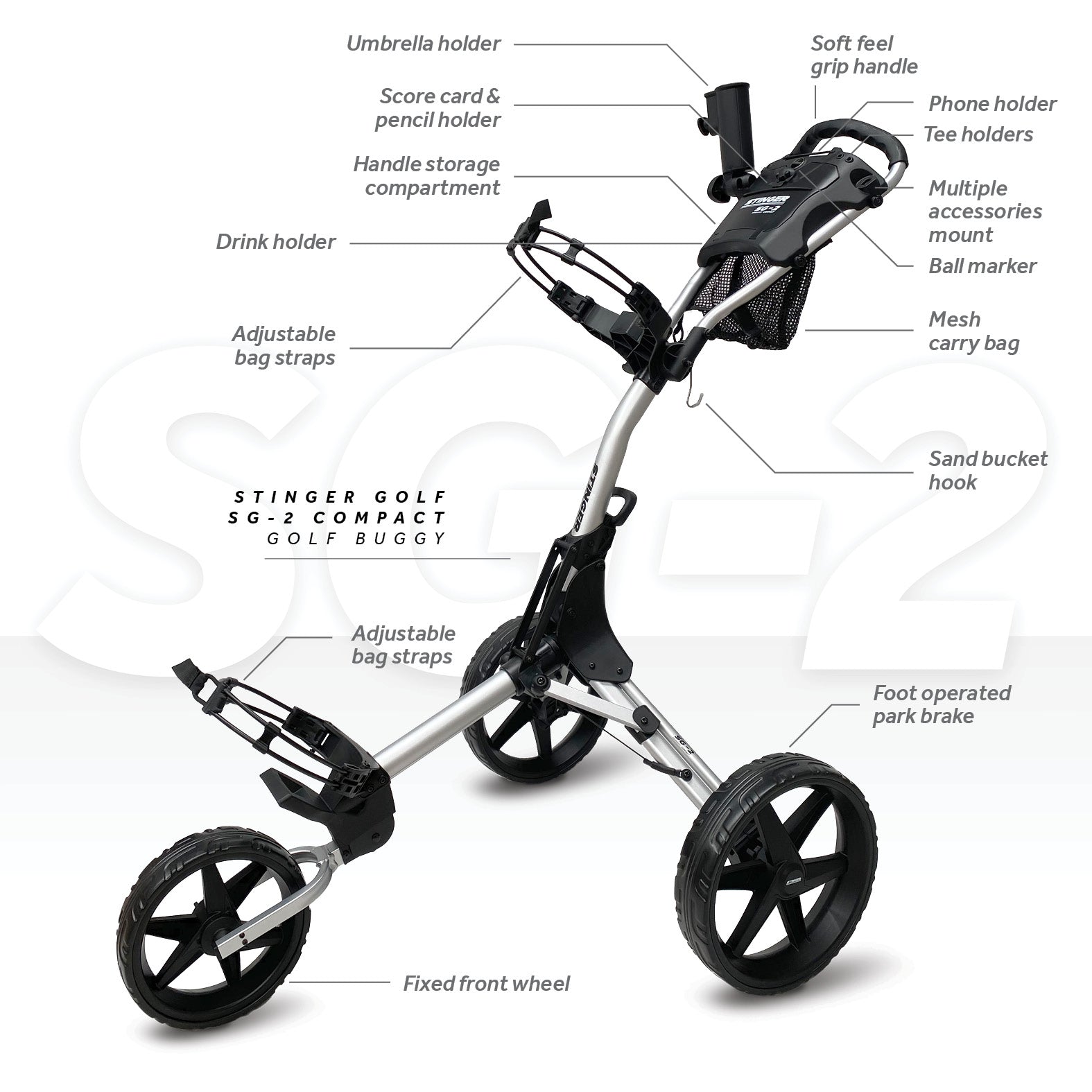 Stinger SG-2 Compact Golf Push Buggy