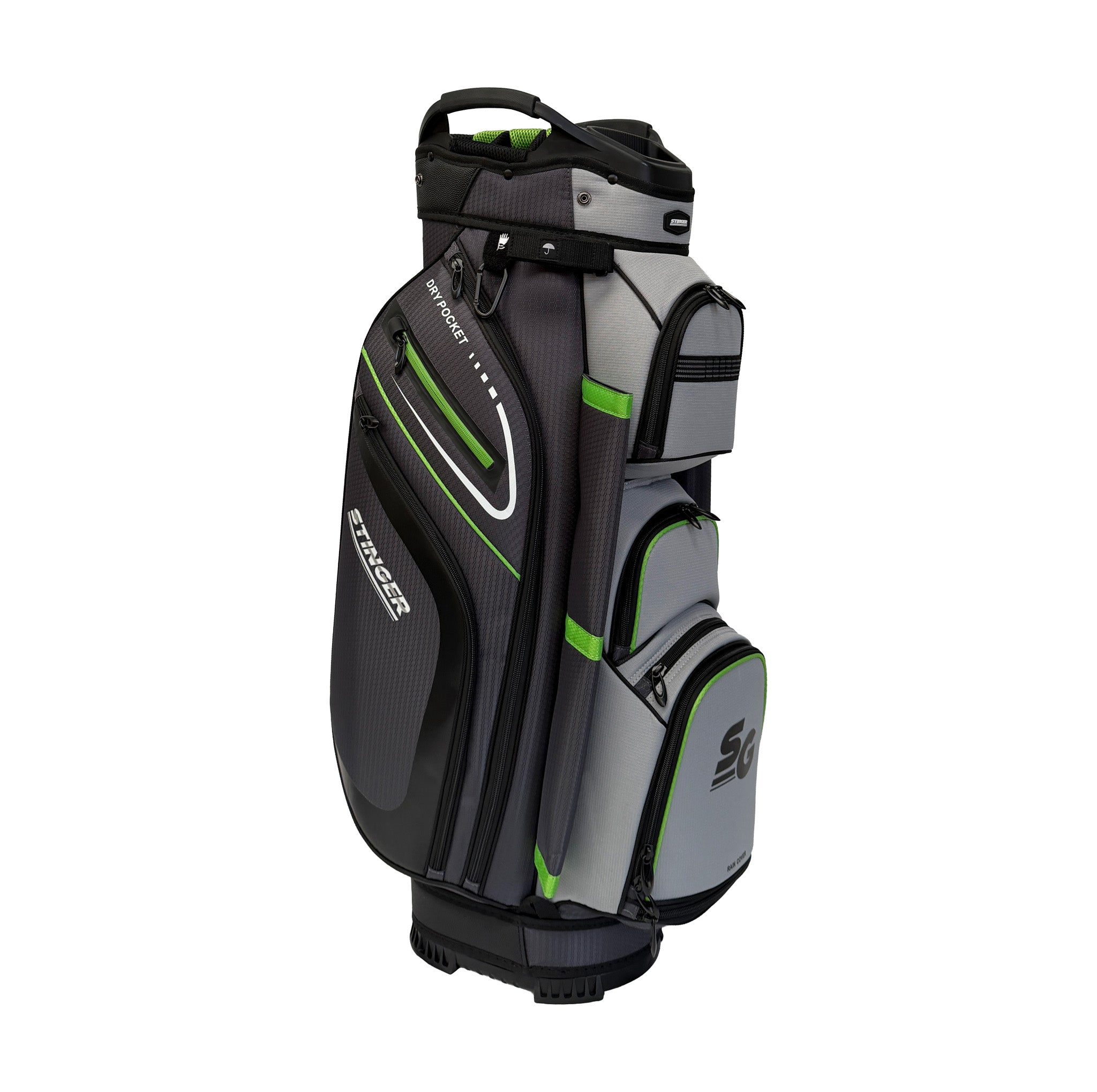Premium Cart Bag - Lime / Grey / Charcoal