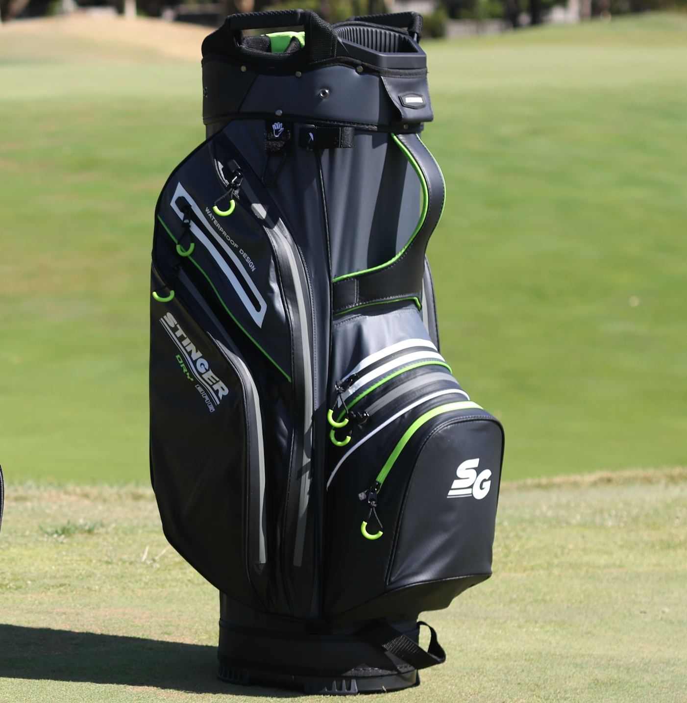 Stinger Waterproof Golf Bag Version 2 - Black/Lime