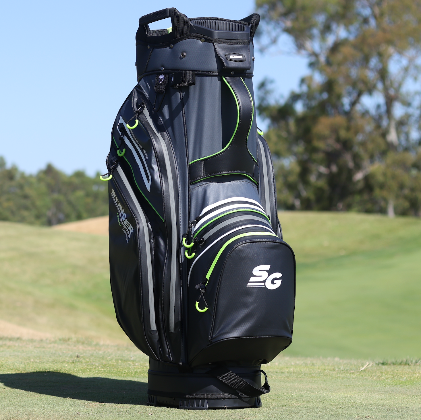 Stinger Waterproof Golf Bag Version 2 - Black/Lime