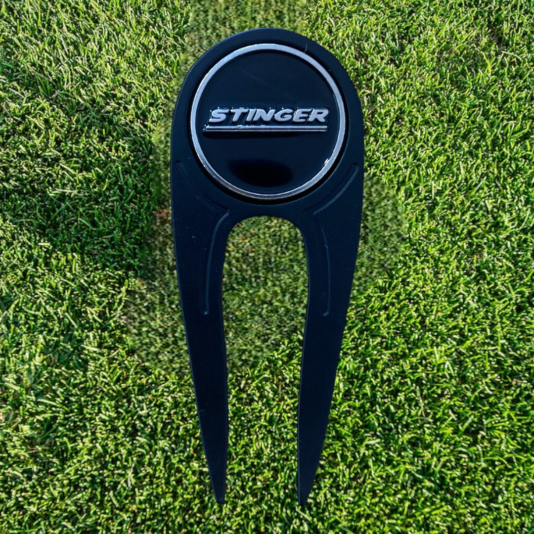 Stinger Black Golf Divot Tool with Bottle Opener