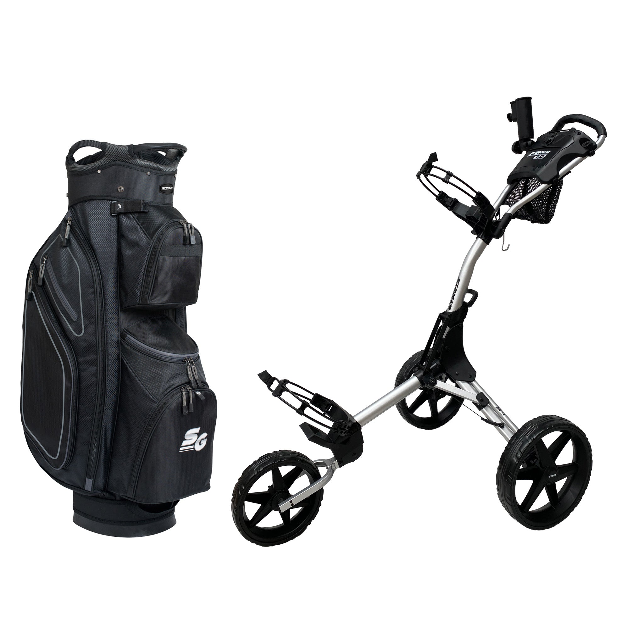 Stinger SG-2 Compact Golf Buggy & Golf Bag Bundle