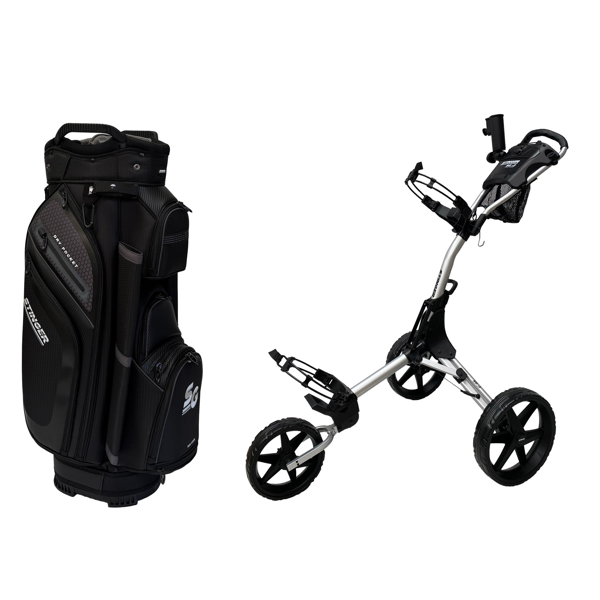 Stinger SG-2 Compact Golf Buggy & Golf Bag Bundle