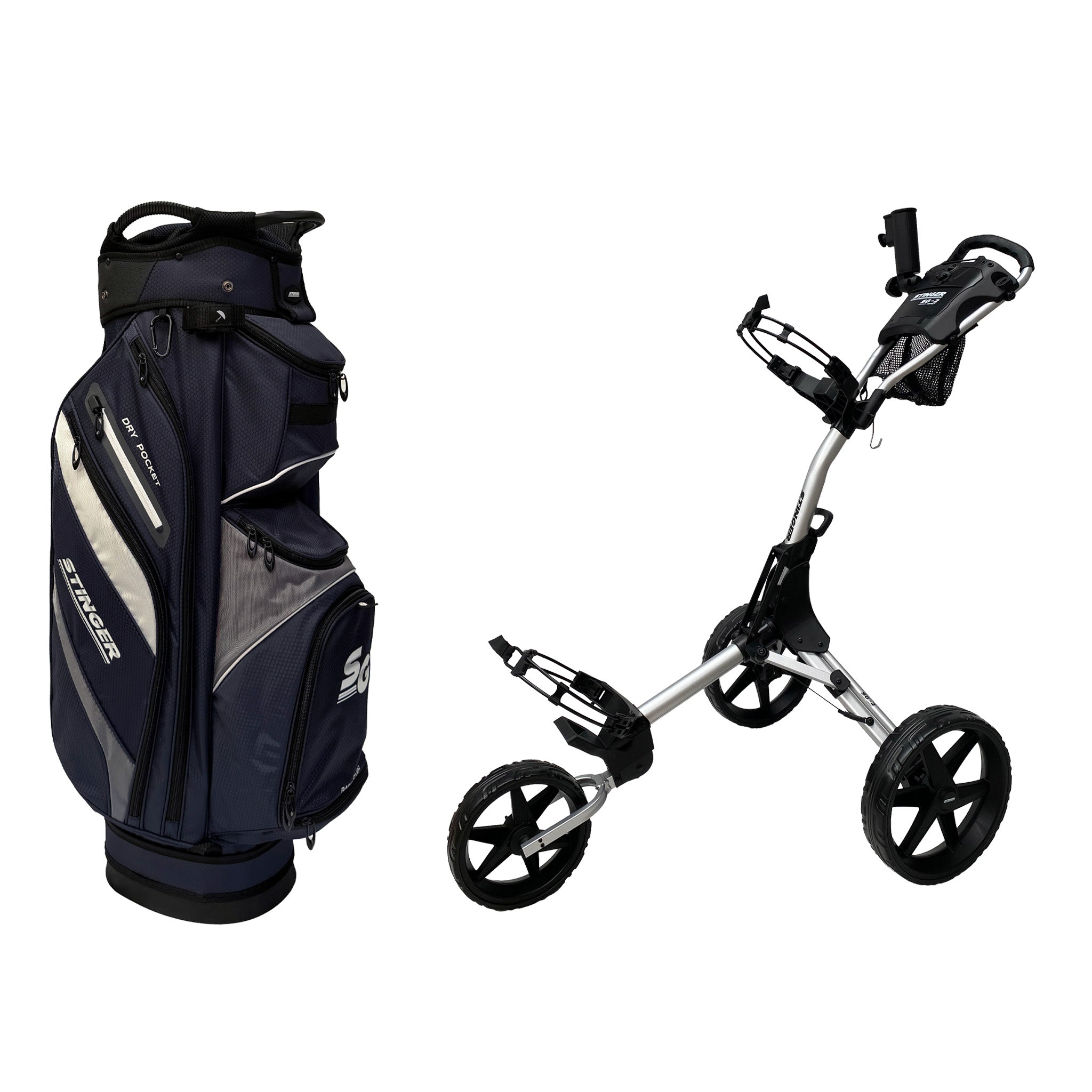 Stinger SG-2 Compact Golf Buggy & Golf Bag Bundle
