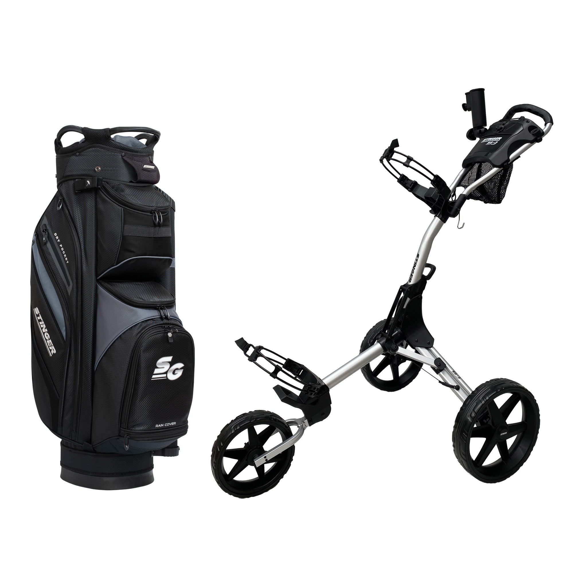 Stinger SG-2 Compact Golf Buggy & Golf Bag Bundle