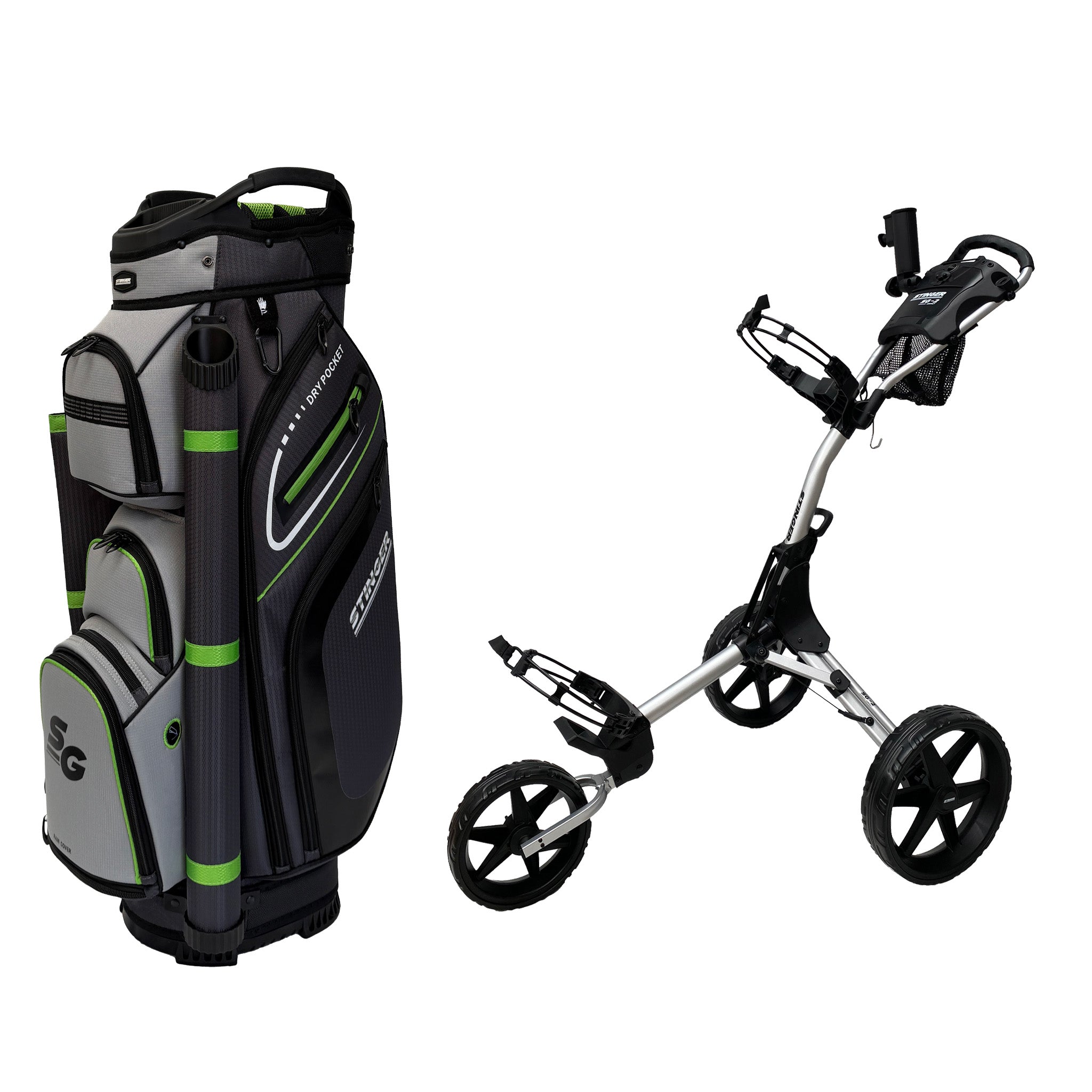 Stinger SG-2 Compact Golf Buggy & Golf Bag Bundle