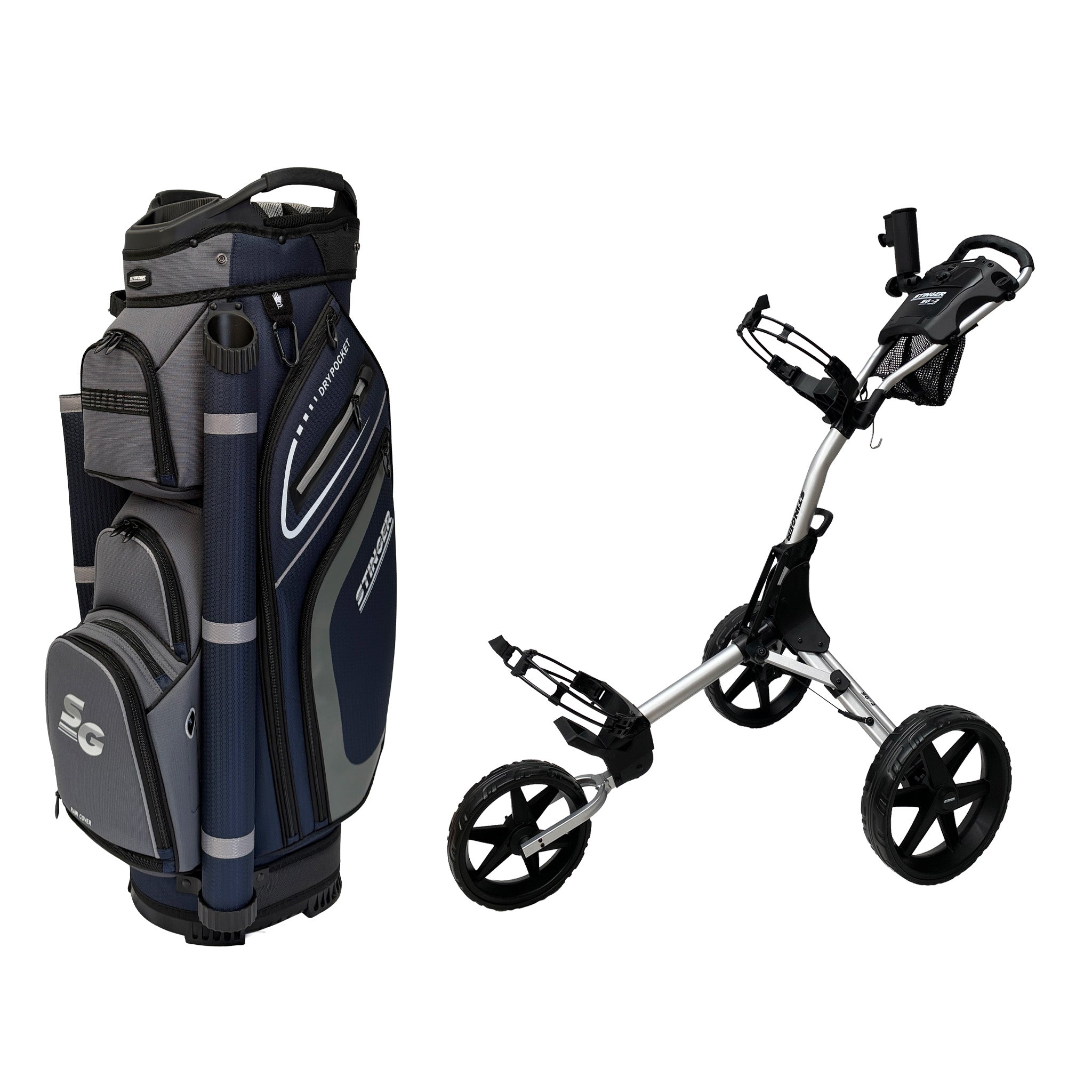 Stinger SG-2 Compact Golf Buggy & Golf Bag Bundle
