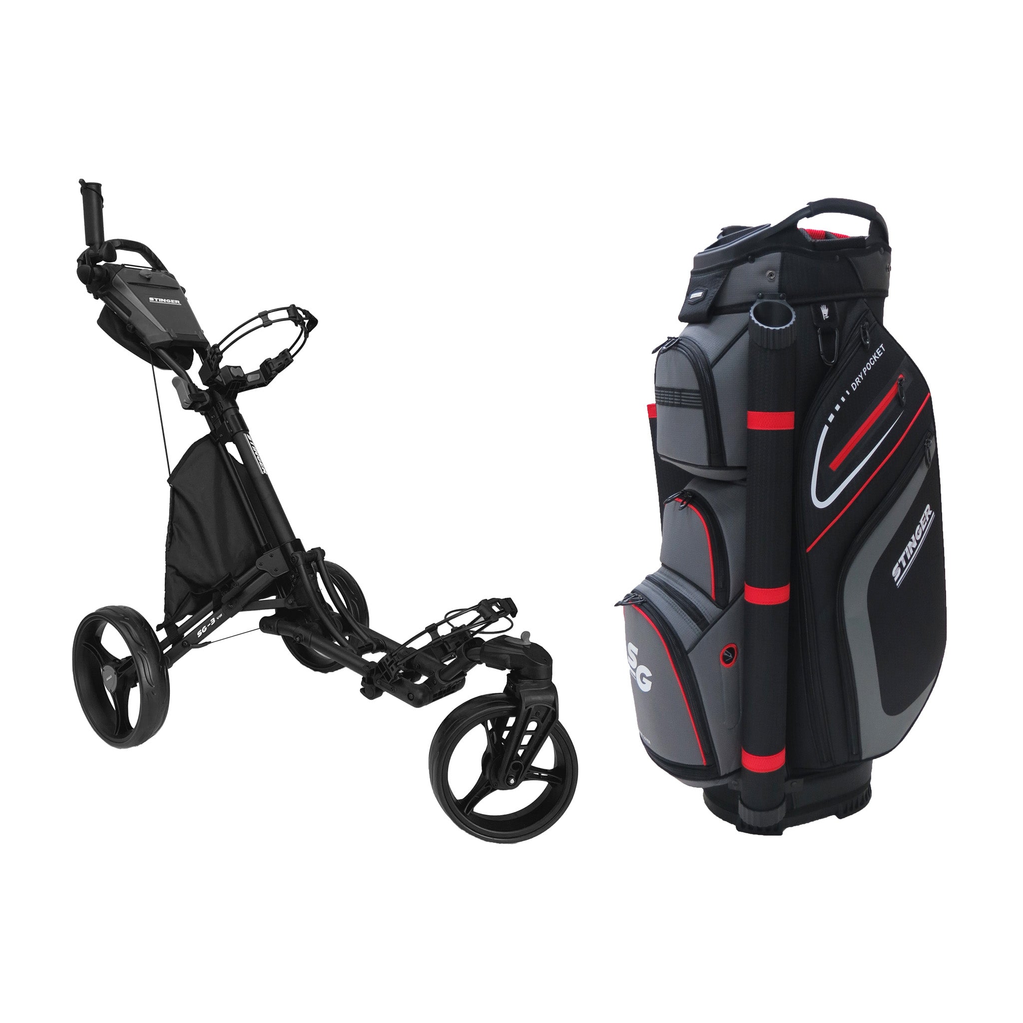Stinger SG-3 V3 Golf Buggy & Golf Bag Bundle