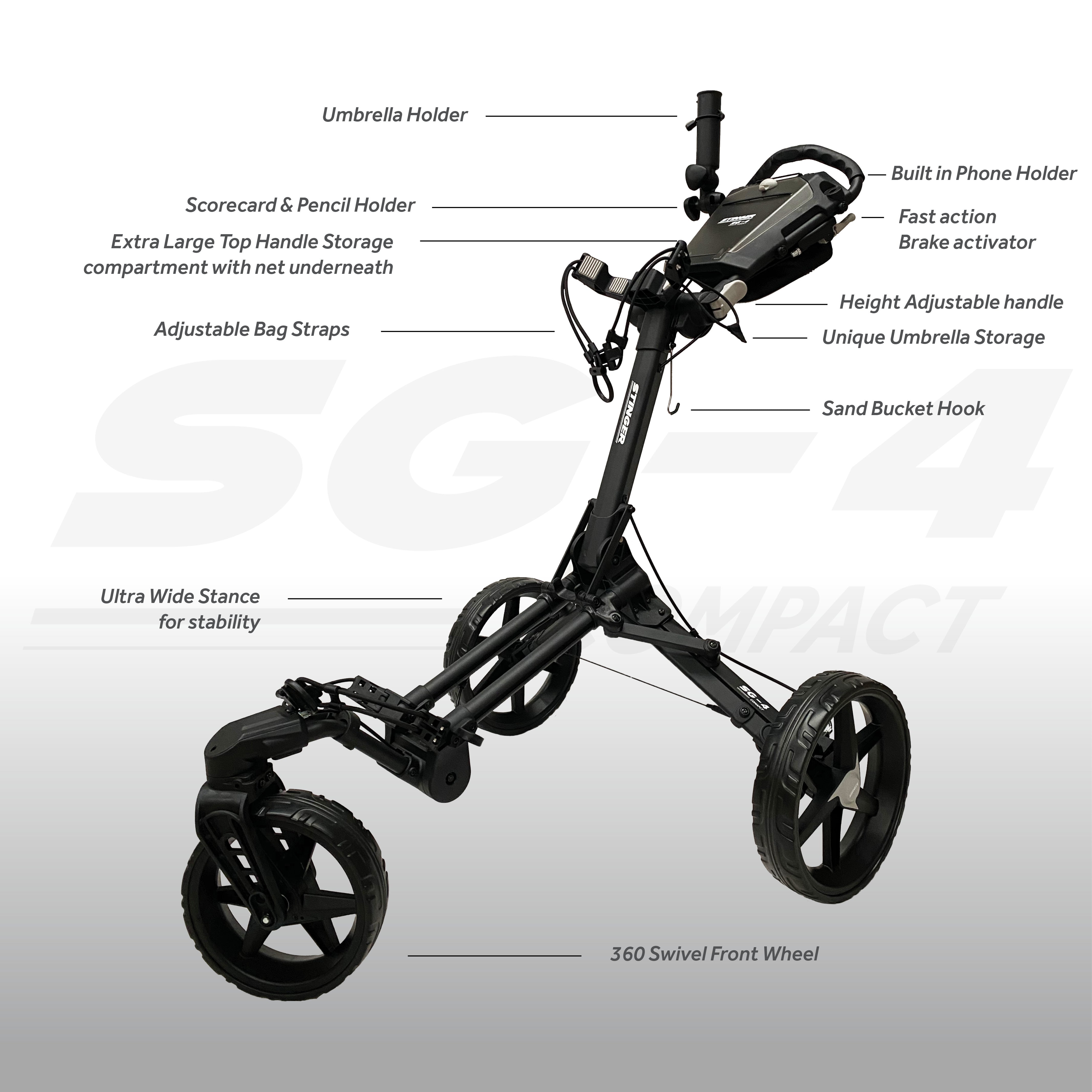 Stinger SG-4 Compact Golf Push Buggy Stinger Golf Products