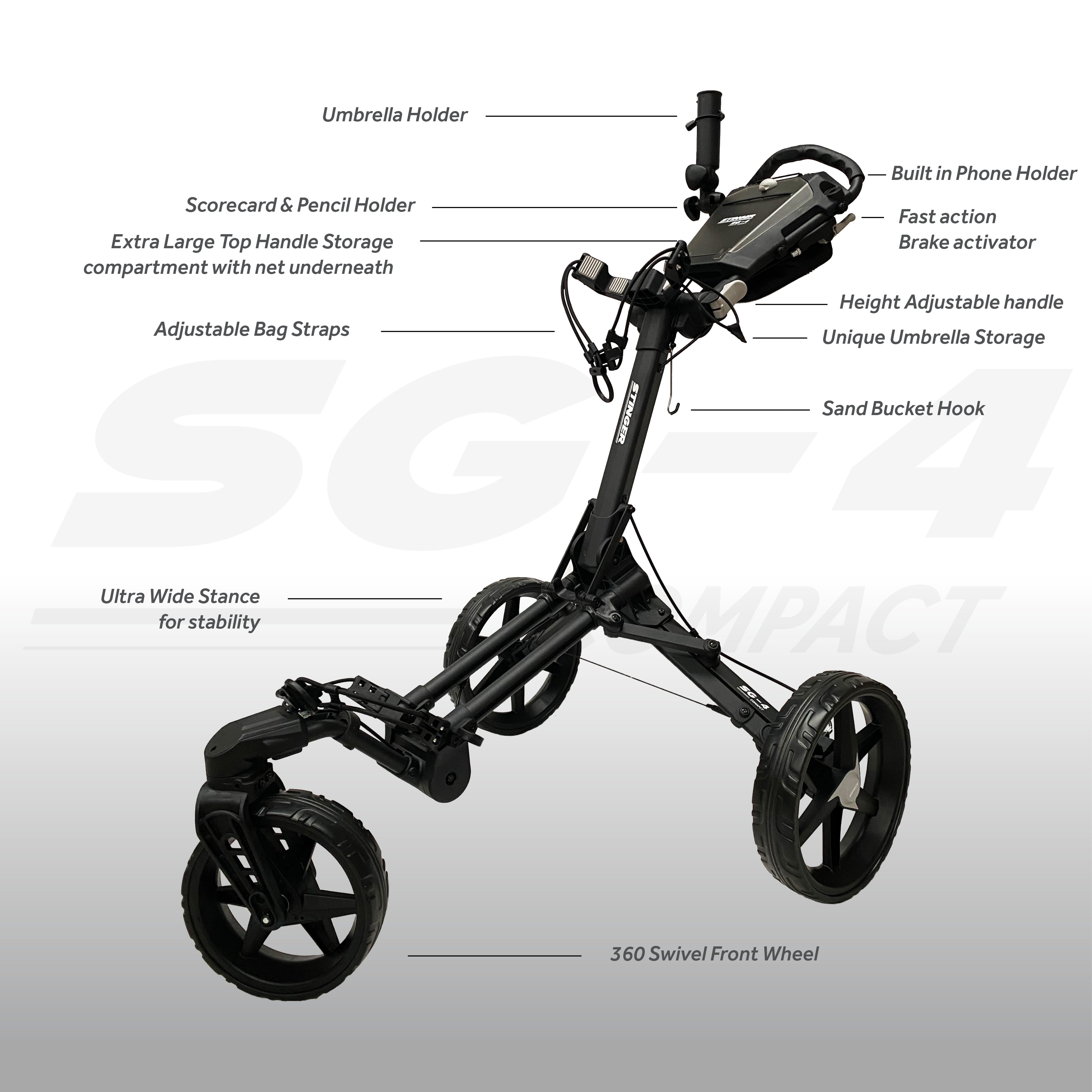 Stinger SG-4 Compact Golf Push Buggy