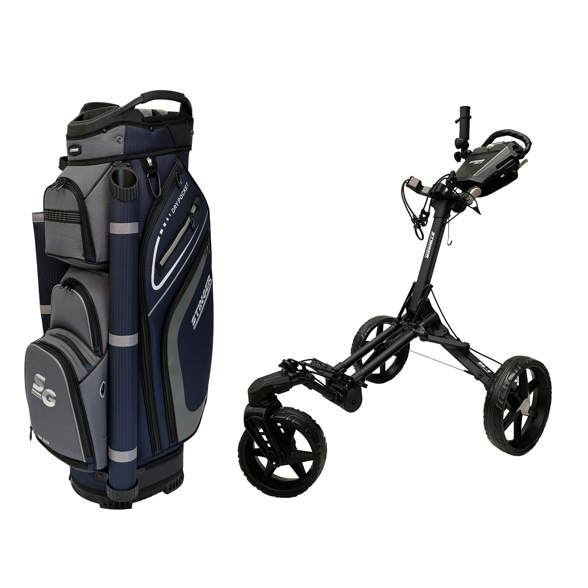Stinger SG-4 Compact Golf Buggy & Golf Bag Bundle