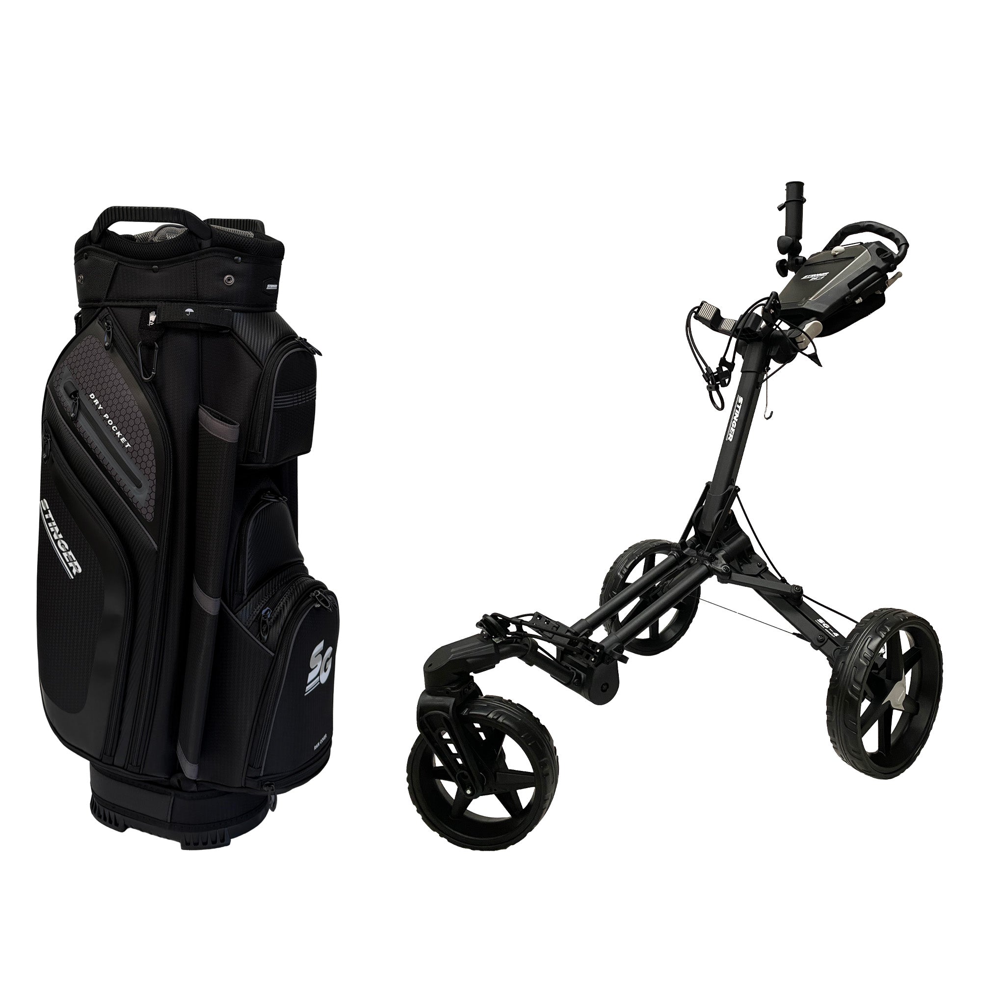 Stinger SG-4 Compact Golf Buggy & Golf Bag Bundle