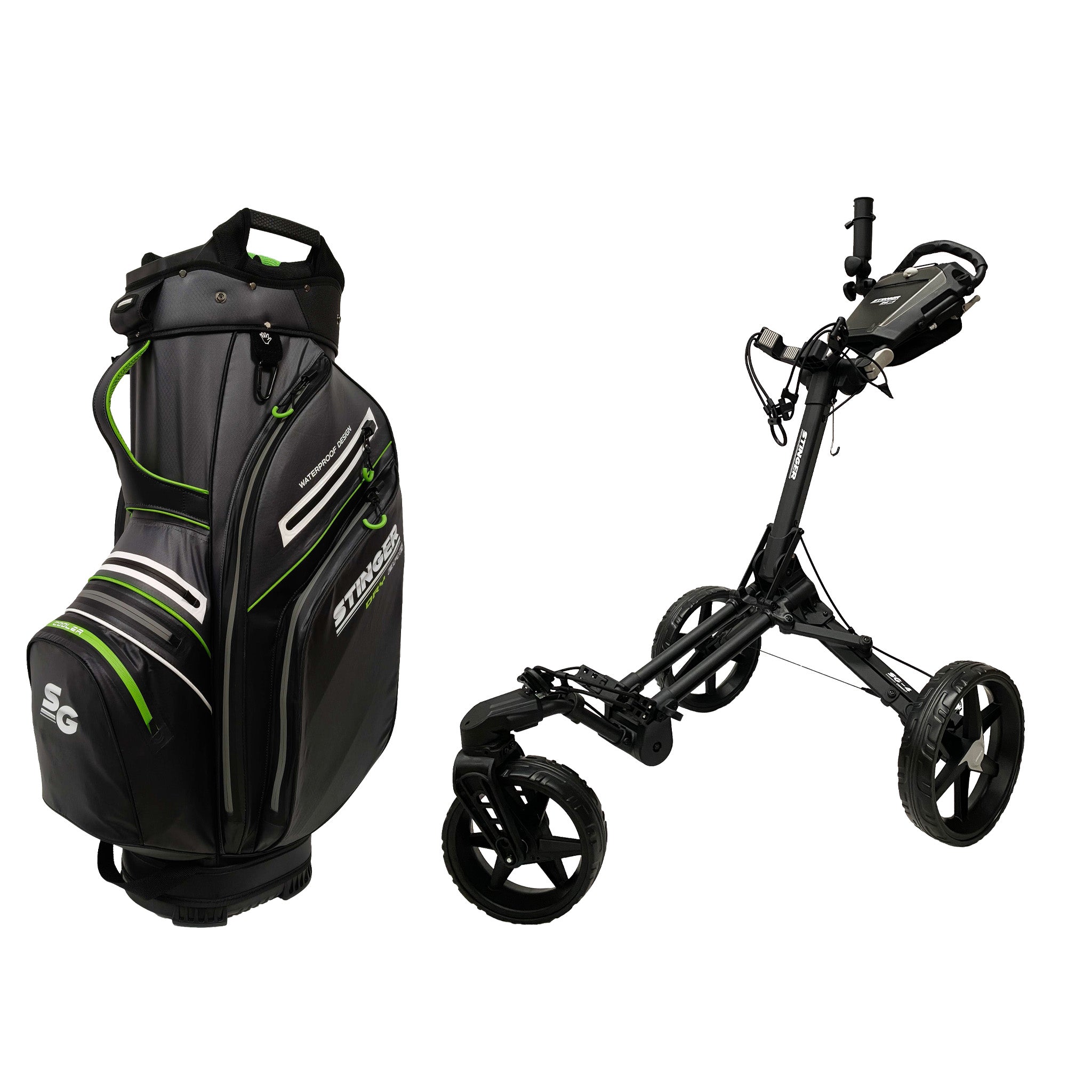 Stinger SG-4 Compact Golf Buggy & Golf Bag Bundle