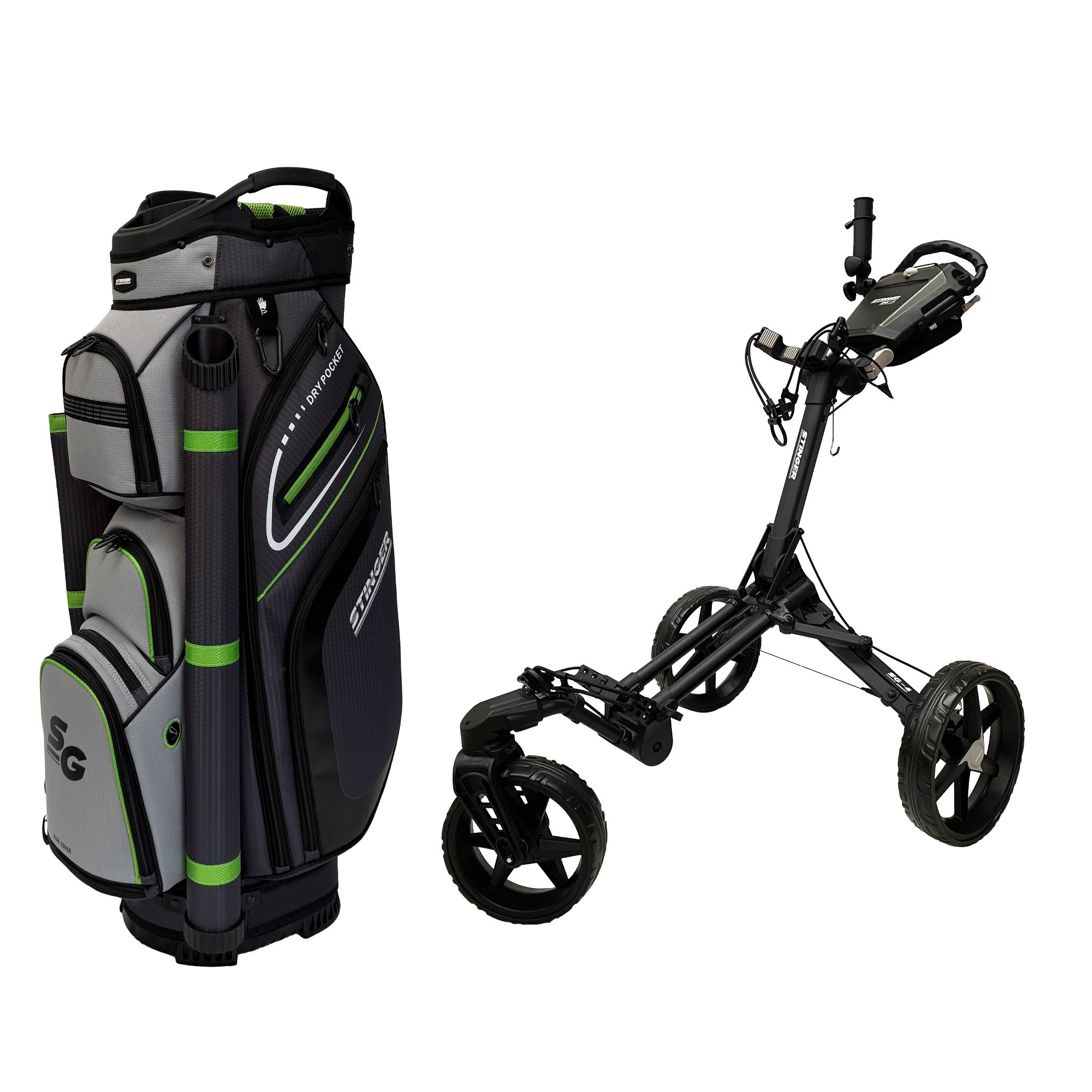 Stinger SG-4 Compact Golf Buggy & Golf Bag Bundle