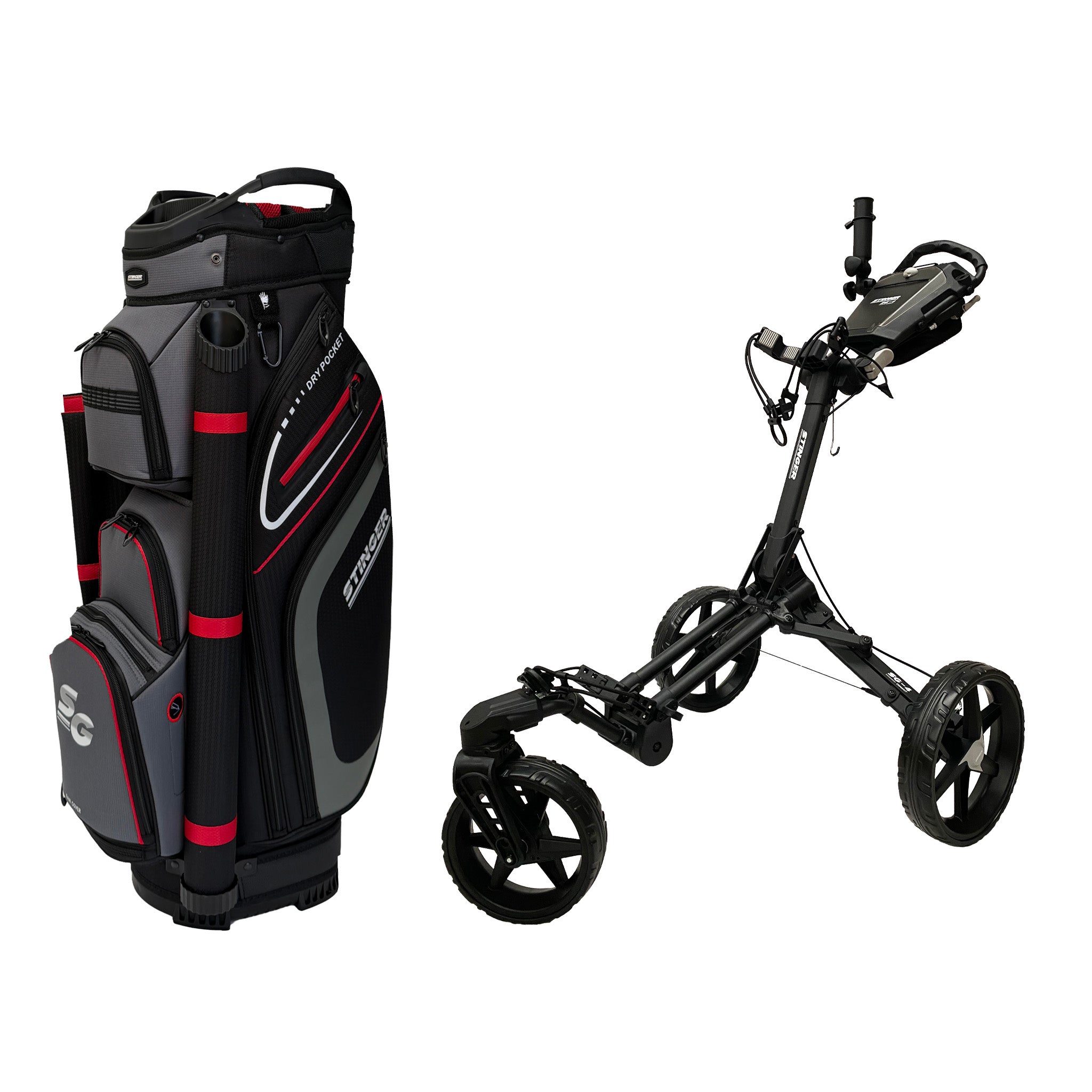 Stinger SG-4 Compact Golf Buggy & Golf Bag Bundle