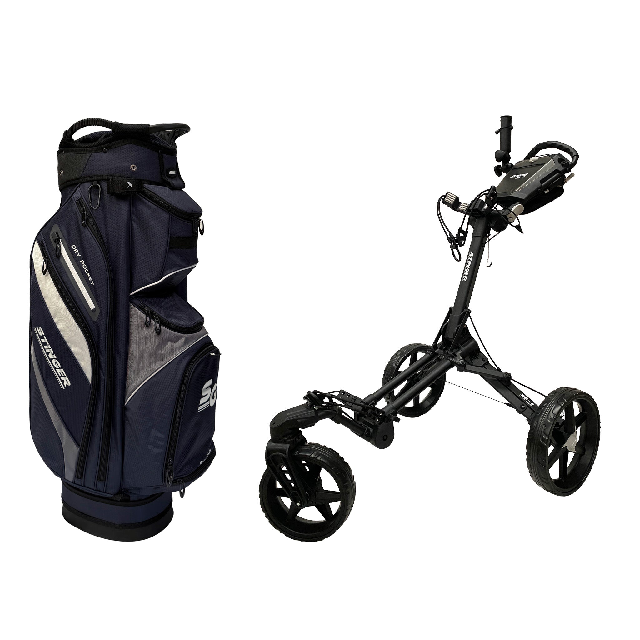Stinger SG-4 Compact Golf Buggy & Golf Bag Bundle