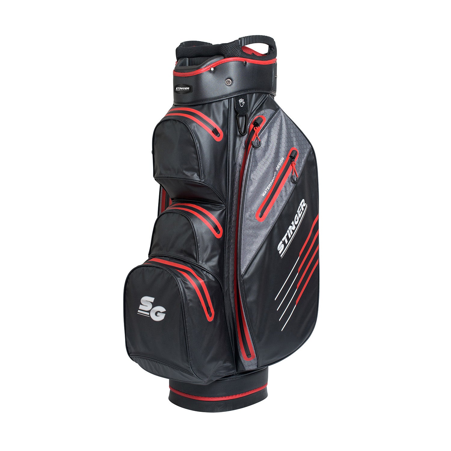 Stinger Waterproof Golf Bag - Black / Red