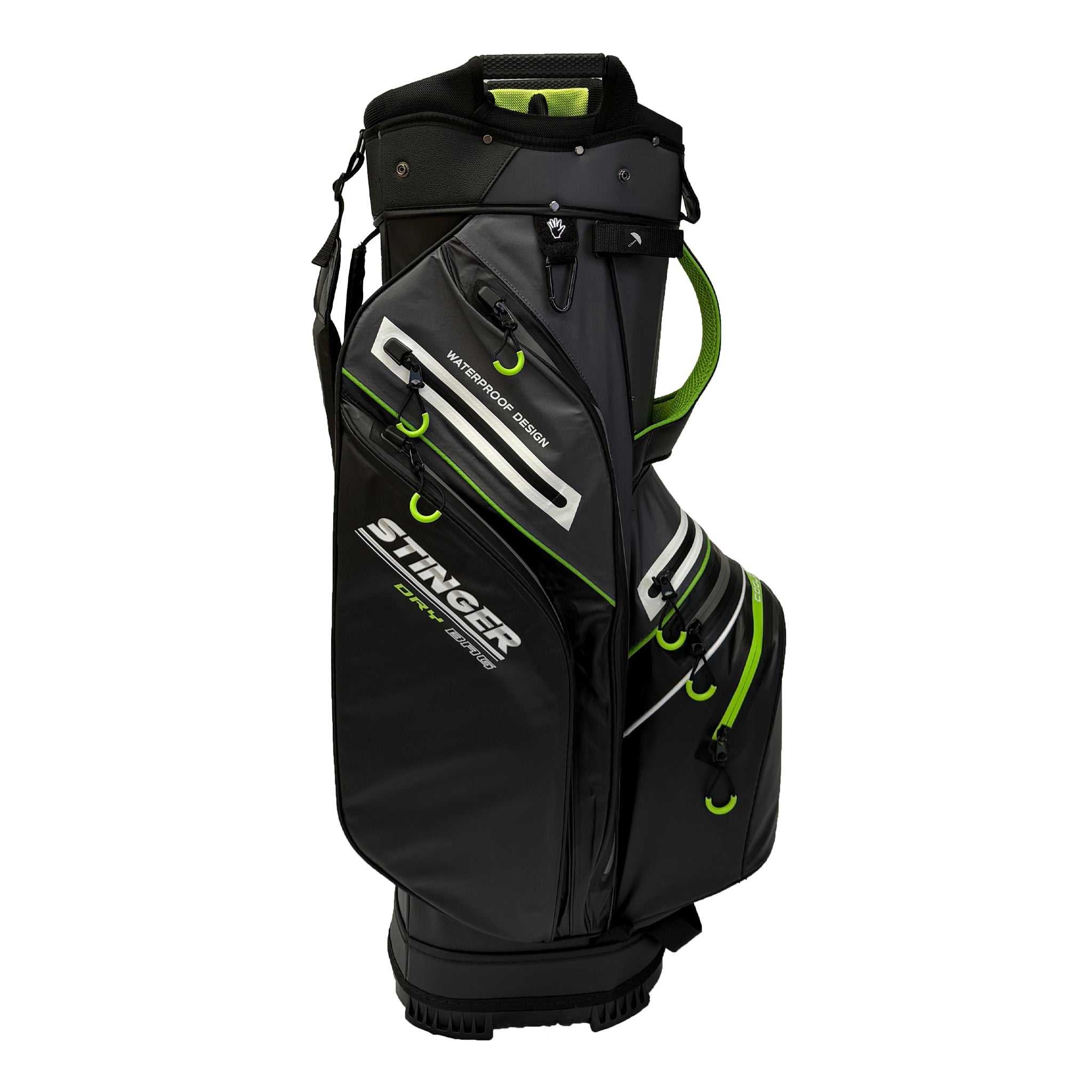 Stinger Waterproof Golf Bag Version 2 - Black/Lime